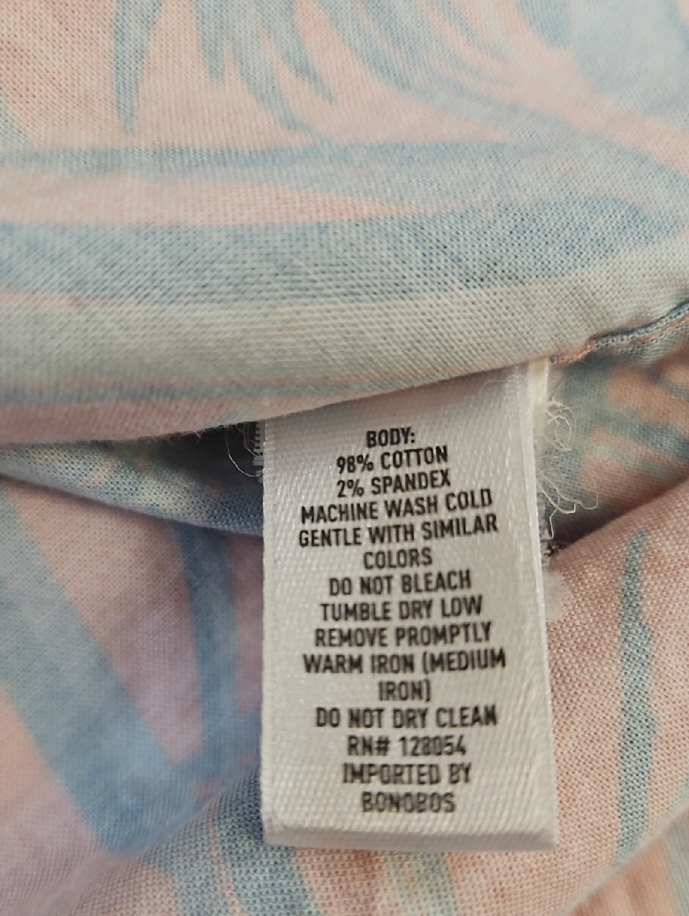 Bonobos Men’s Short-Sleeve Coral/Blue Pineapple Print, Size Small, Slim Fit - Picture 12 of 12